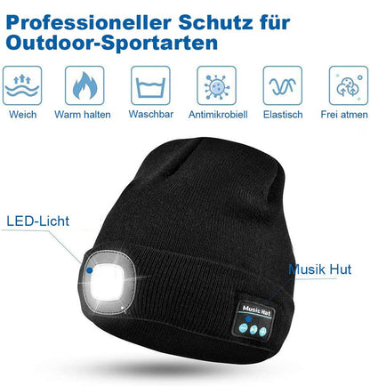 Blaudonau- Bluetooth Mütze mit LED-Scheinwerfer