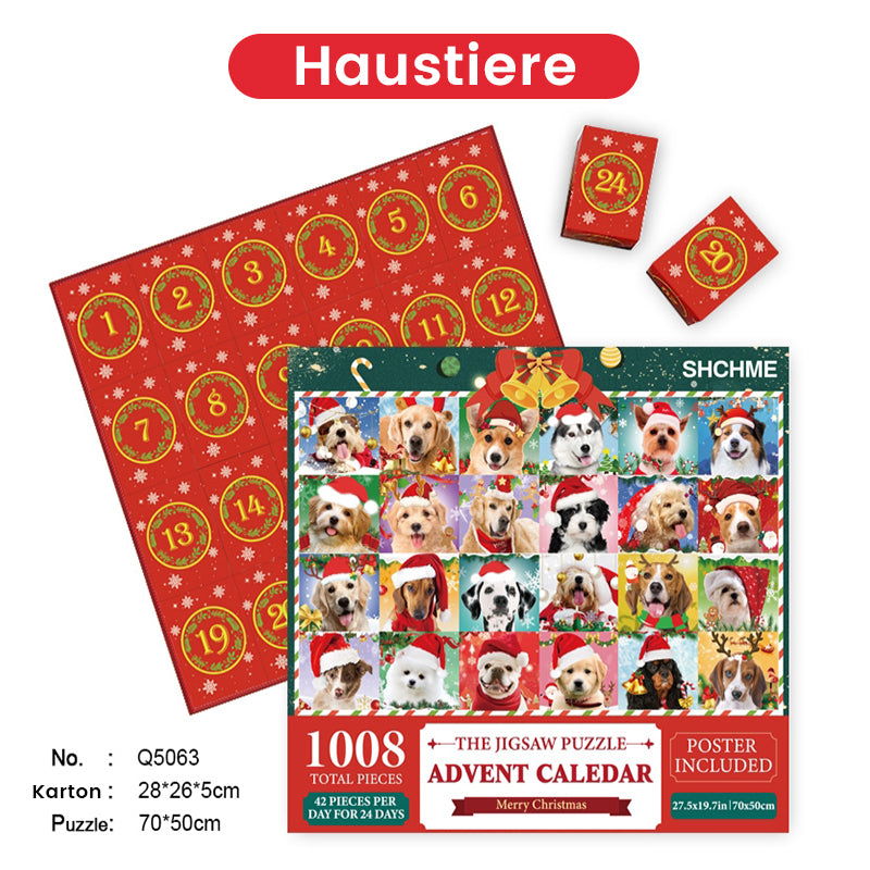 Blaudonau- Weihnachts-Puzzlebox Hund