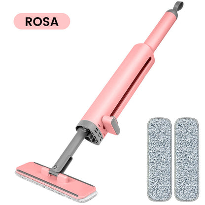 Blaudonau- Tragbarer selbstdrückender Mini-Mopp Rosa 1 * Mopp + 2 * Mopptuch + Haken