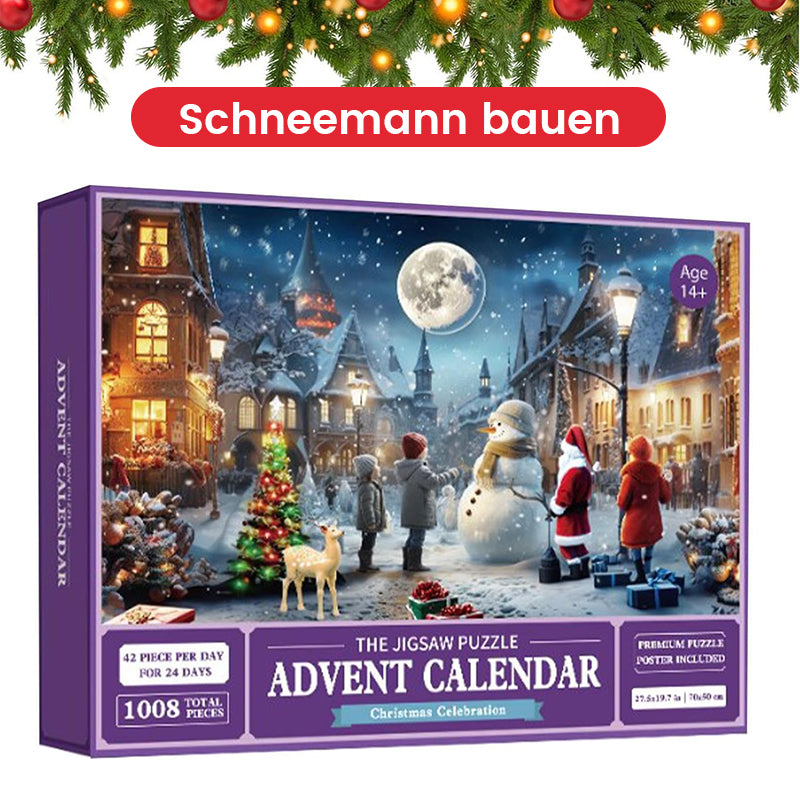 Blaudonau- Weihnachts-Puzzlebox Verschneite Szene