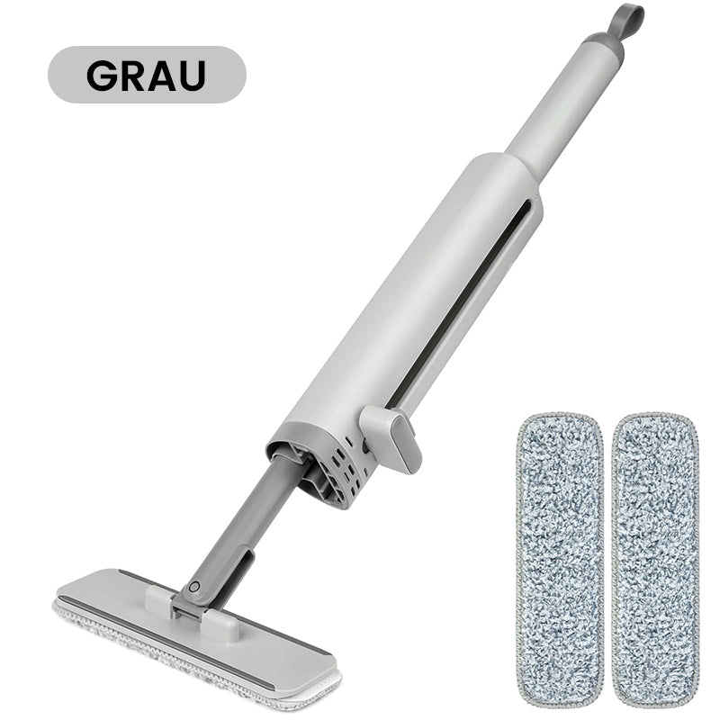 Blaudonau- Tragbarer selbstdrückender Mini-Mopp Grau 1 * Mopp + 2 * Mopptuch + Haken