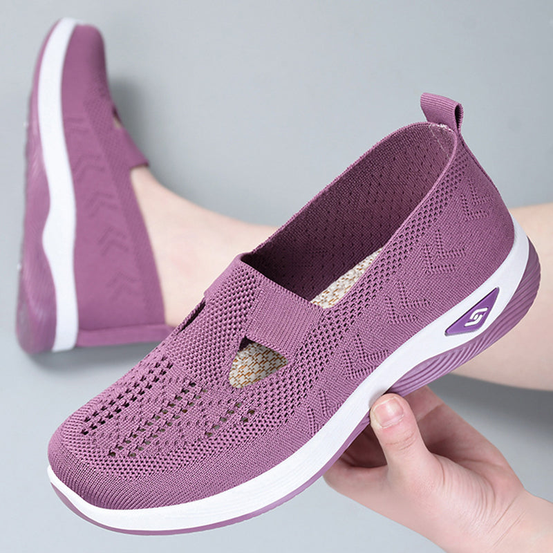 Blaudonau- Women Woven Orthopedic Breathable Soft Sole Shoes