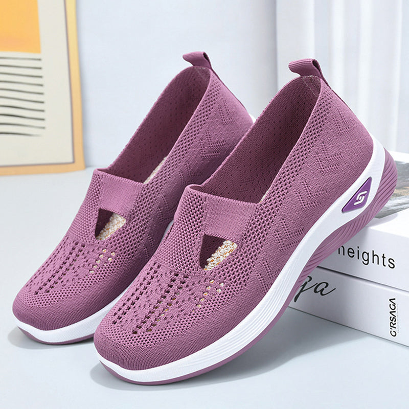 Blaudonau- Women Woven Orthopedic Breathable Soft Sole Shoes