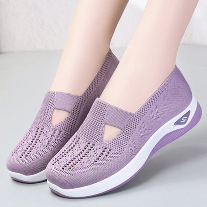 Blaudonau- Women Woven Orthopedic Breathable Soft Sole Shoes