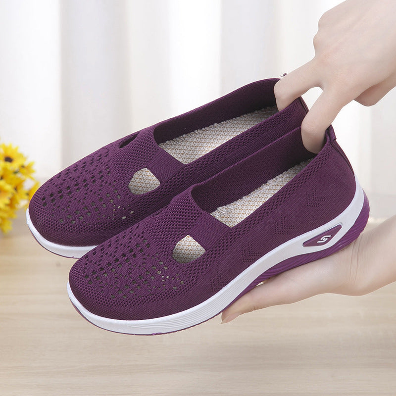 Blaudonau- Women Woven Orthopedic Breathable Soft Sole Shoes