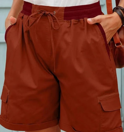 Blaudonau- Hohe Taille Damen lässig lose Shorts