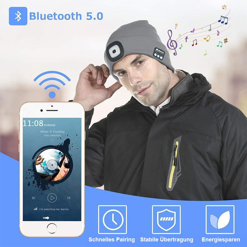 Blaudonau- Bluetooth Mütze mit LED-Scheinwerfer