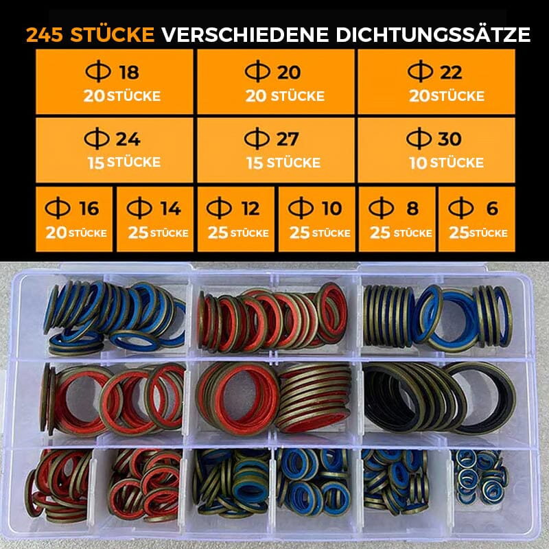 Blaudonau- Verschiedene Dichtungssätze 245 Stück (6-30mm)