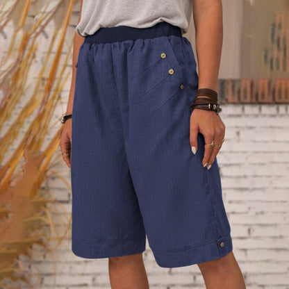 Blaudonau- Lässige Taschenshorts für Damen im Sommer