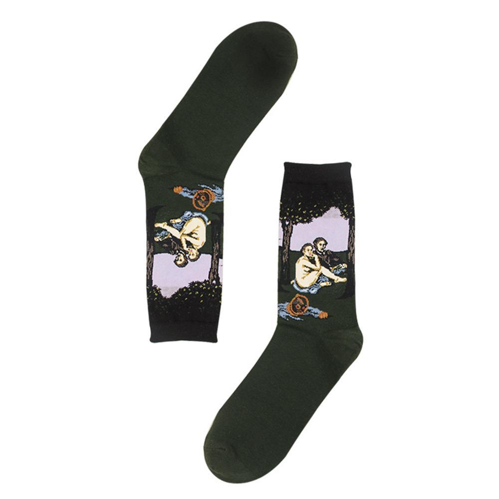 Blaudonau- Klassische Kunst Socken, Unisex Mittagessen im Gras