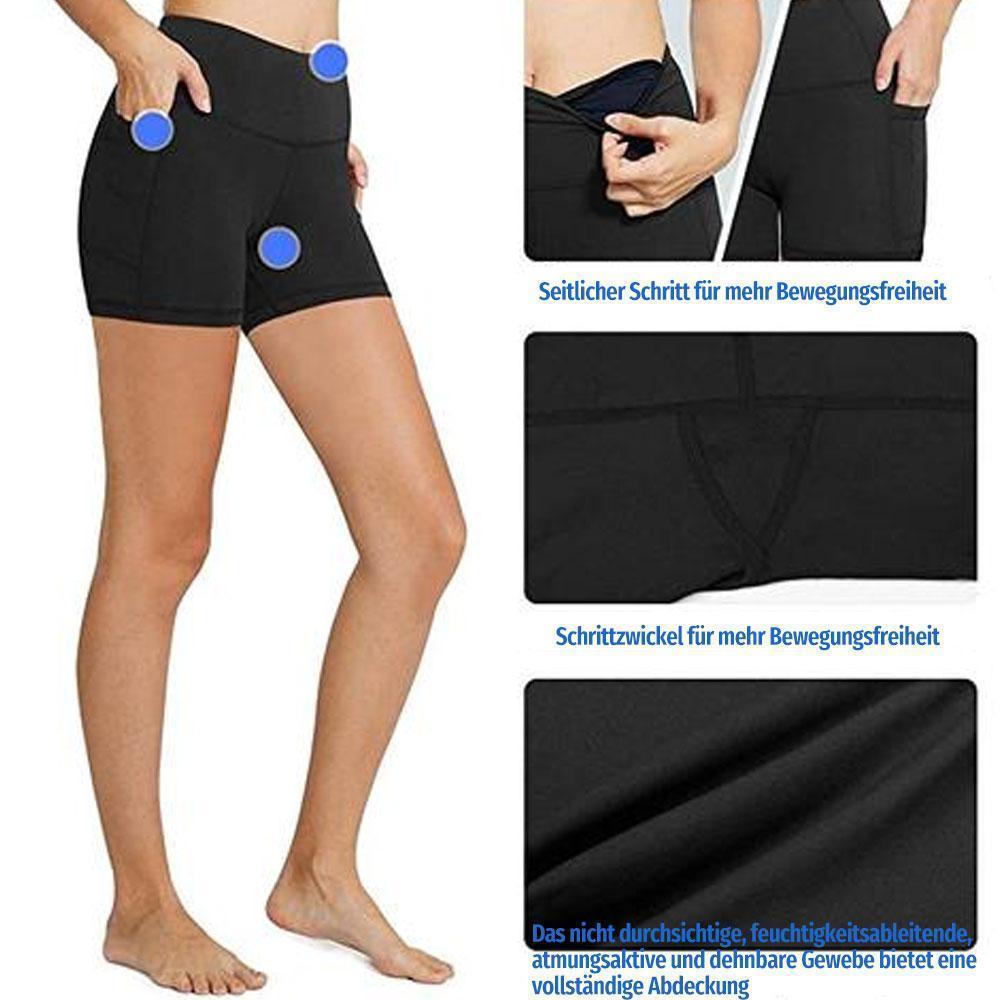 Blaudonau- Hohe Taille Laufen Yoga Shorts