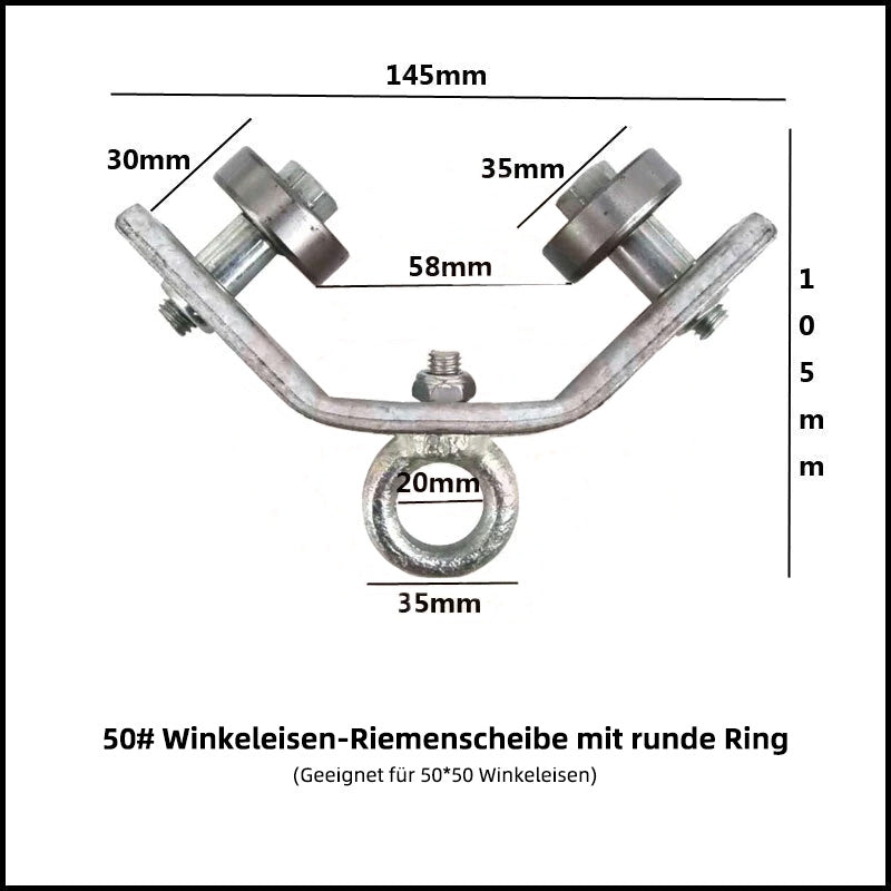 Blaudonau- 🔥Winkeleisenbahn Aufhängerolle🔥 😎50 mm😎 ✅mit runder Ring✅