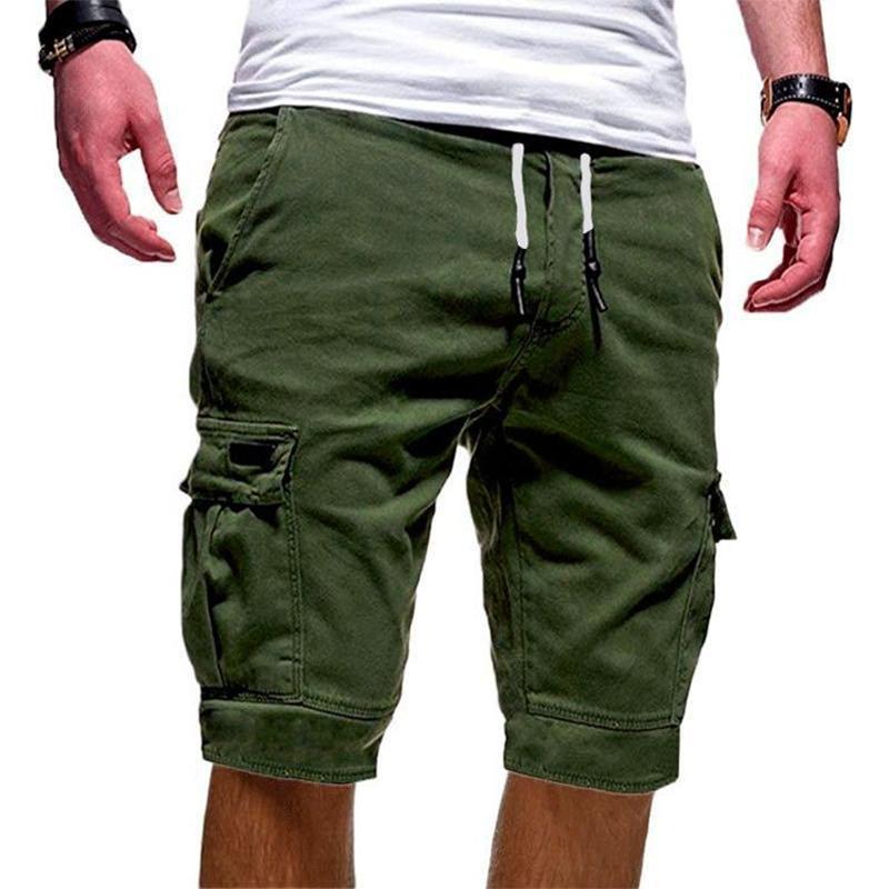 Blaudonau- Mode lose Shorts mit Große Tasche für Herren Grün