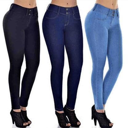 Blaudonau- Elastische Jeanshose mit hoher Taille