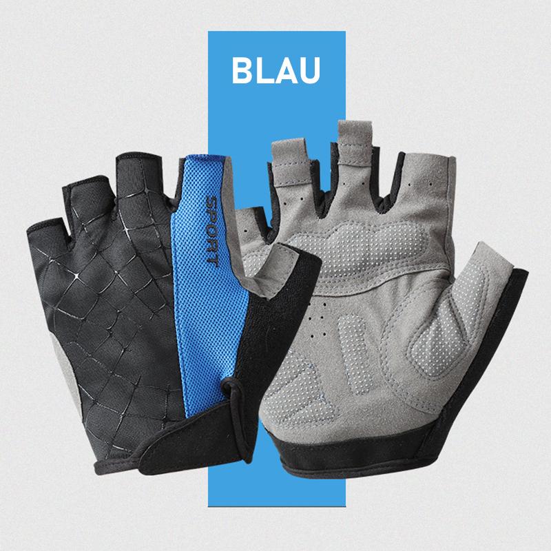 Blaudonau- Rutschfeste Halbfinger-Fahrradhandschuhe