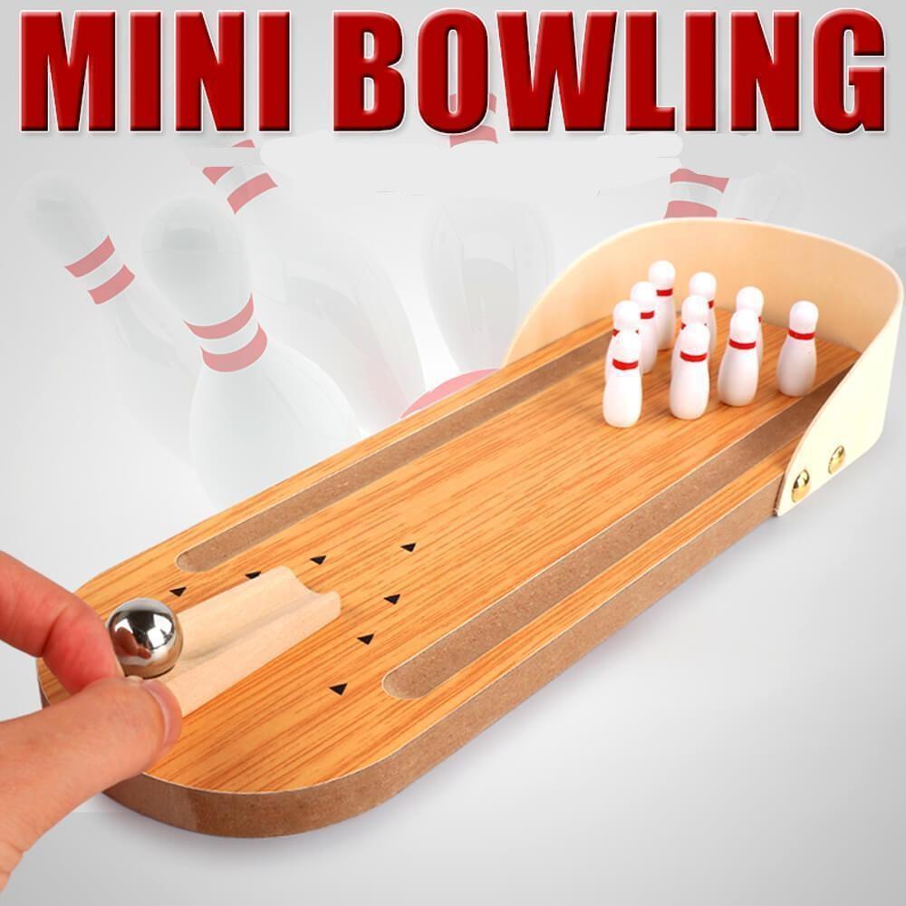 Blaudonau- Zuhause Holz Mini Bowling Spiel Set