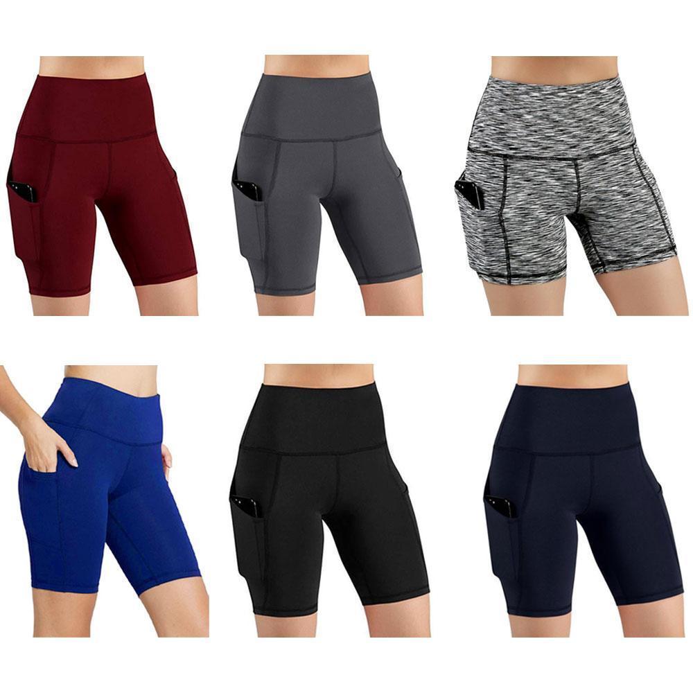 Blaudonau- Hohe Taille Laufen Yoga Shorts