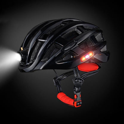 Blaudonau- Erwachsenen Fahrradhelm mit Licht Schwarz