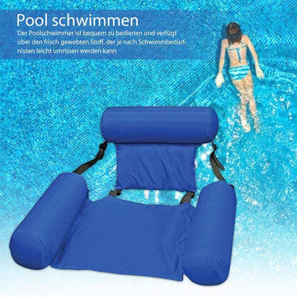 Blaudonau- Schwimmendes Schwimmbett und Liegestuhl