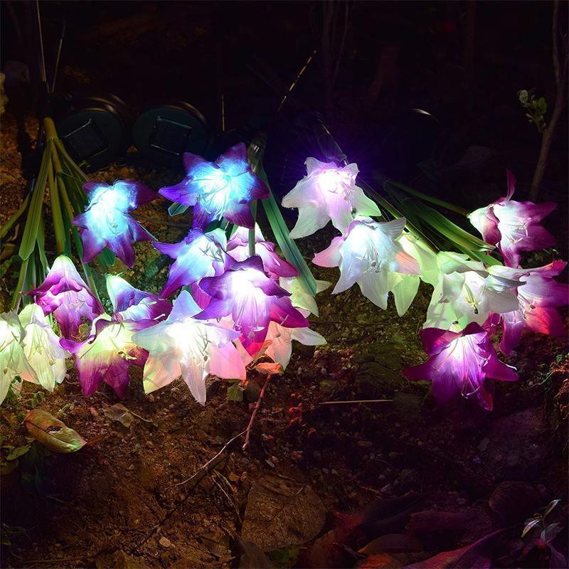 Blaudonau- Solarbetriebene LED-Blume, Solar Garten Stake Lichter