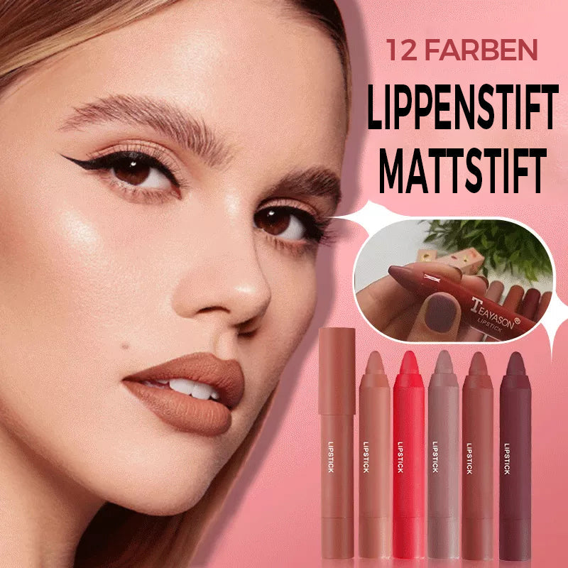 Blaudonau- 12 Farben Matte Lippenstift Stift