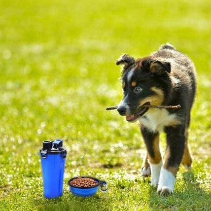 Blaudonau- 2-in-1 Wasser- und Lebensmittelflasche für Haustiere