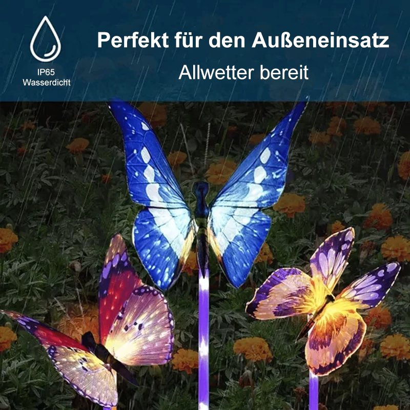 Blaudonau- Solarenergie Schmetterlings Garten dekorative Lichter (3 STÜCKE)