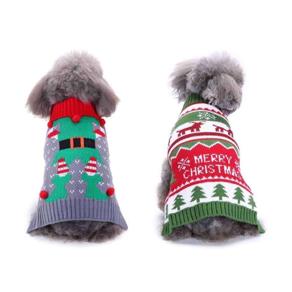 Blaudonau- Weihnachtsschneeflocke Warmer Pullover für Hunde