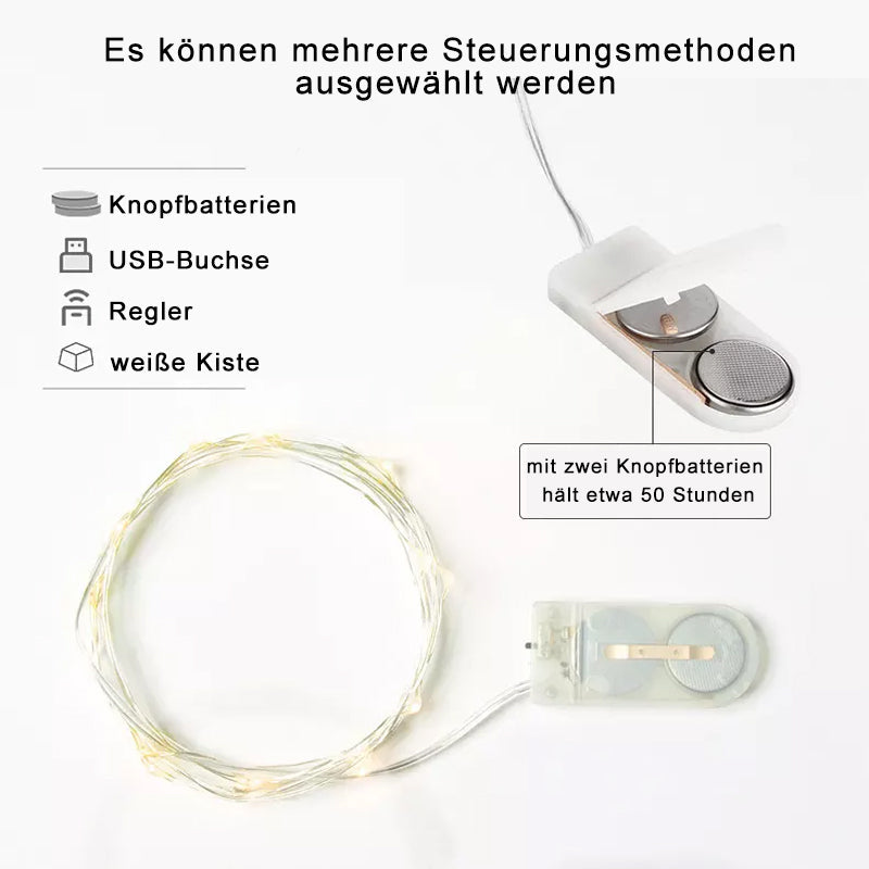 Blaudonau- Dekorative USB-Kupferdraht-Lichterketten