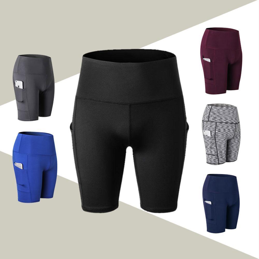 Blaudonau- Hohe Taille Laufen Yoga Shorts