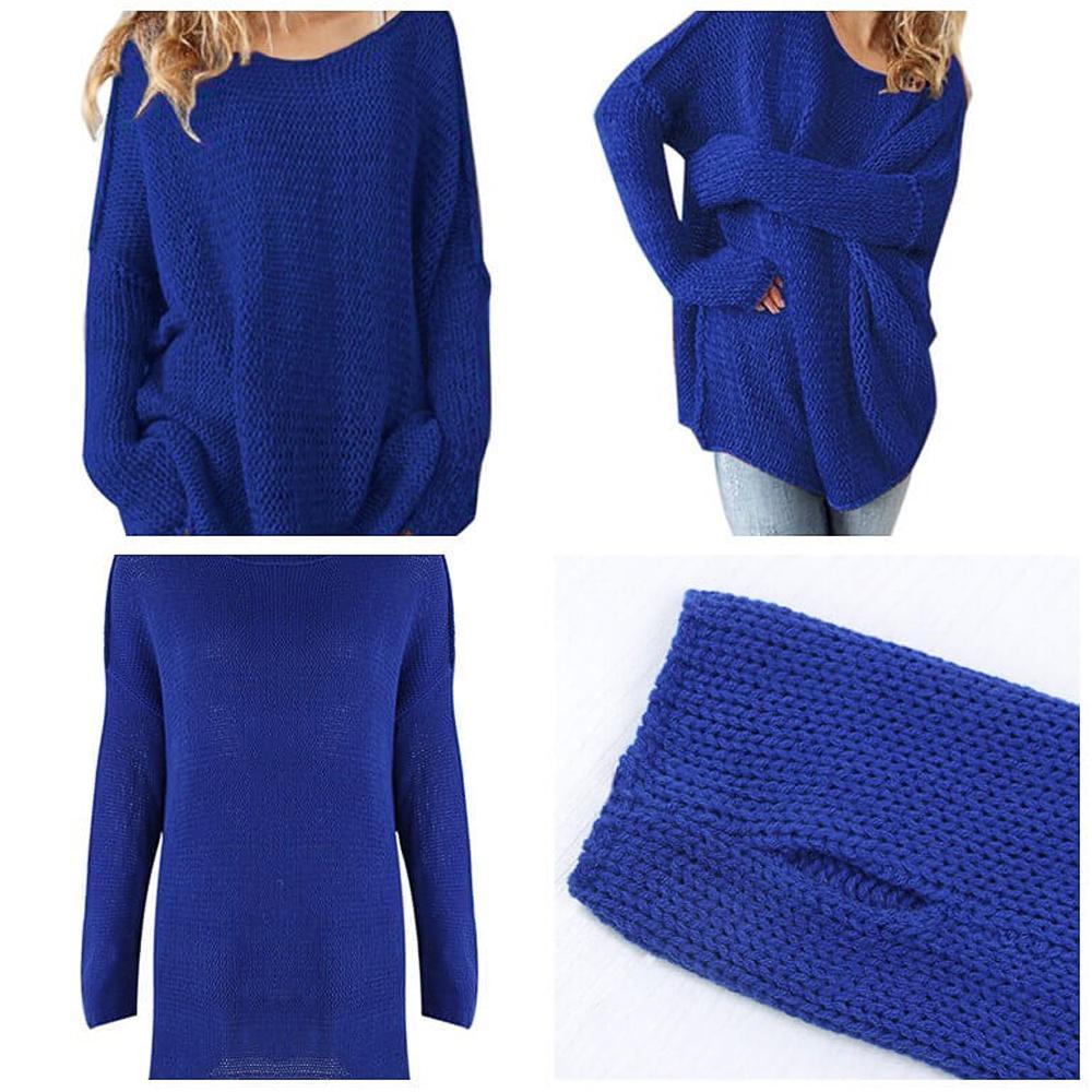 Blaudonau- Frauen lose Pullover