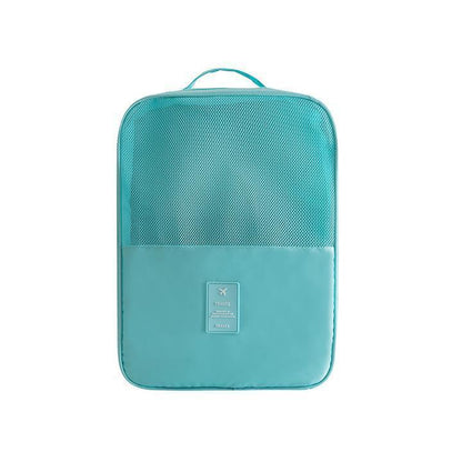 Blaudonau- Reiseschuhtaschen, Faltbare wasserdichte Schuhbeutel Organizer BLAU