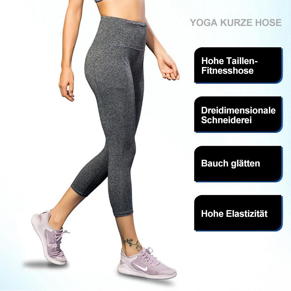 Blaudonau- Hohe Taille Yogahosen mit Teleskop-Kordelzug