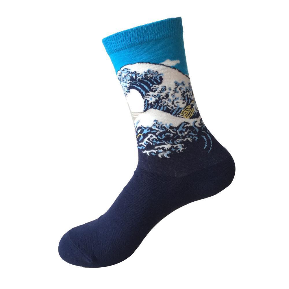 Blaudonau- Klassische Kunst Socken, Unisex Welle