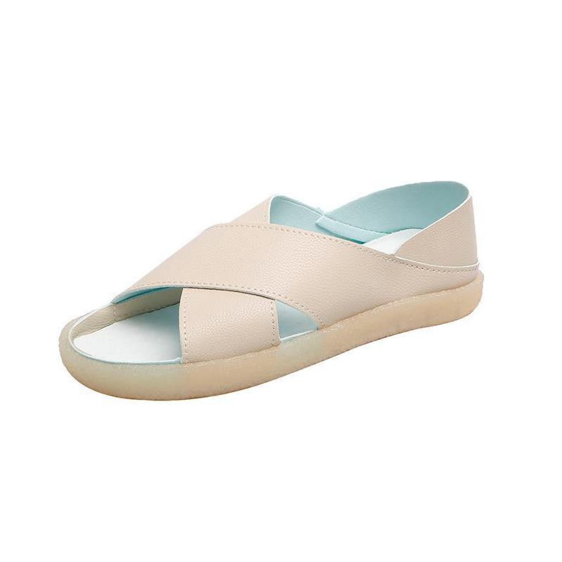 Blaudonau- Damen Bequeme Einfarbige Schuhe mit weicher Innensohle Beige