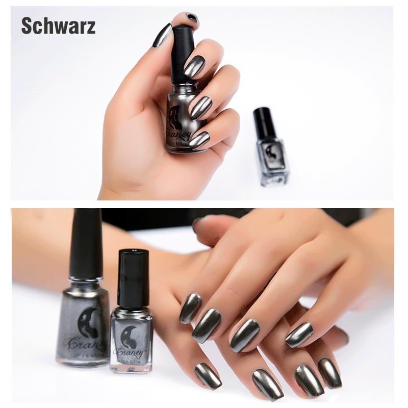 Blaudonau- Glamouröser Spiegel Nagellack schwarz