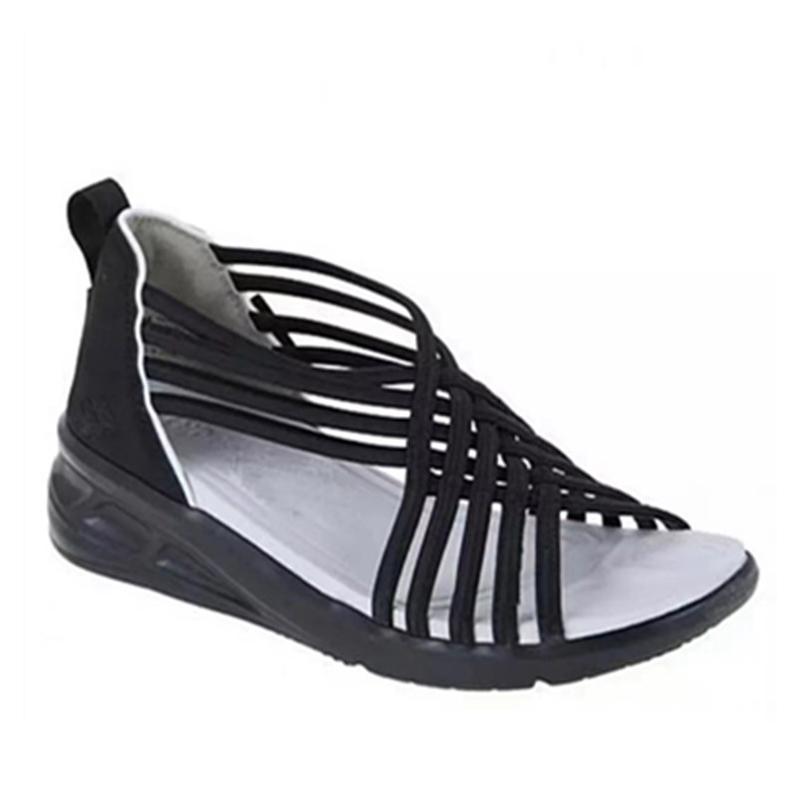 Blaudonau- Geflochtene Fischmaul-Sandalen Für Damen Schwarz