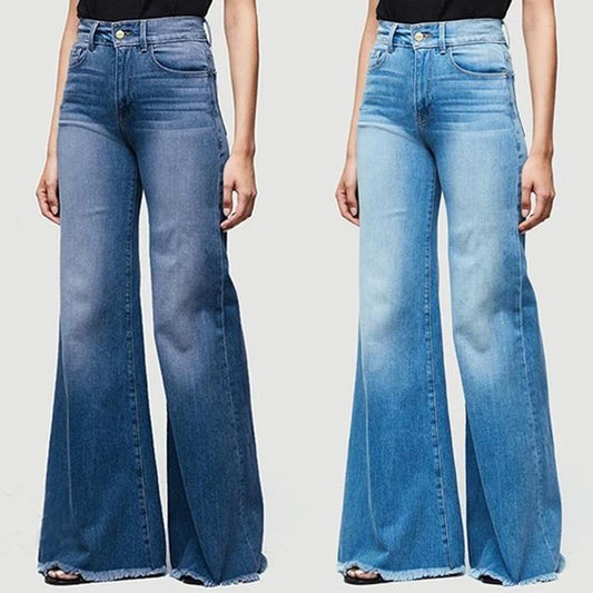 Blaudonau- Damen Jeans mit Fransen