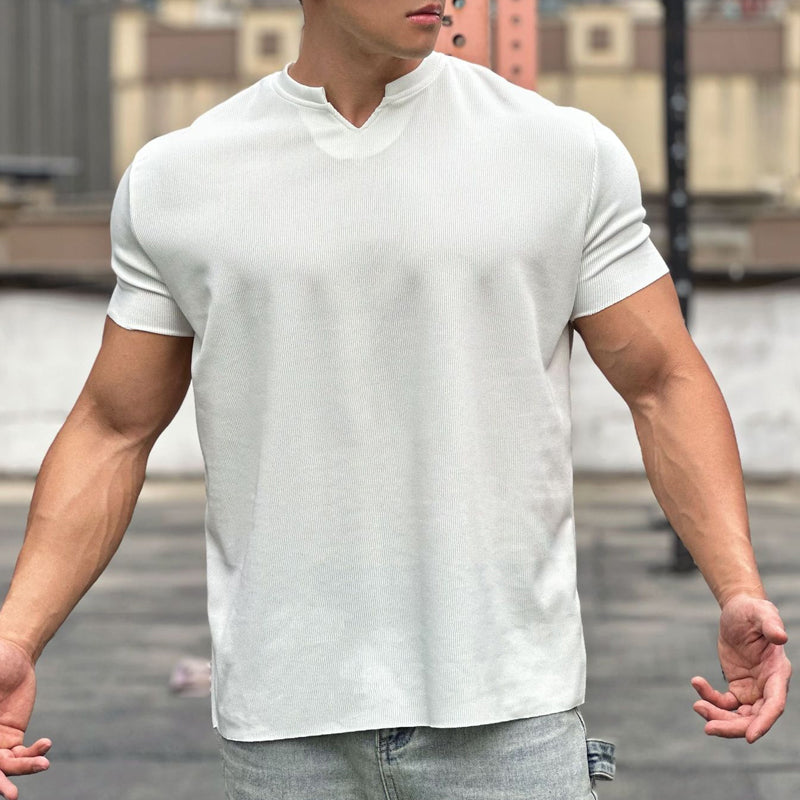 Blaudonau- Men's V-Neck Short Sleeve Muscle Athletic Workout T-Shirts