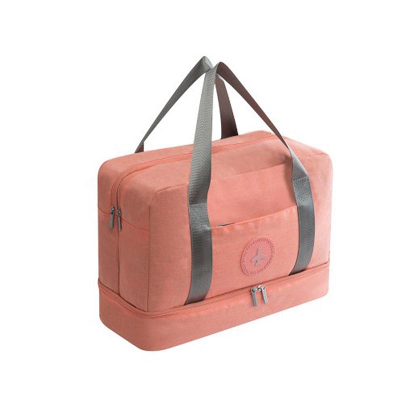 Blaudonau- Wasserdichte Faltbare Reisetasche, Gym-Badetasche Rosa