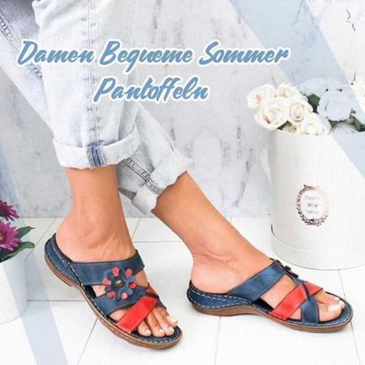 Blaudonau- Damen Bequeme Pantoffeln im Sommer