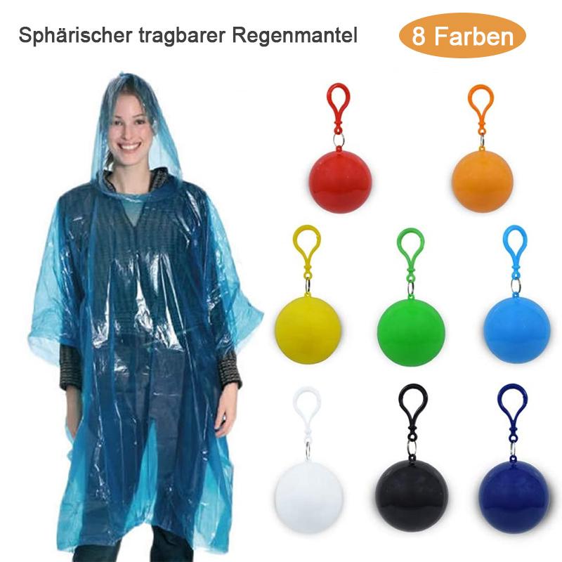 Blaudonau- bunter Regenponcho mit tragbarem Hakenball