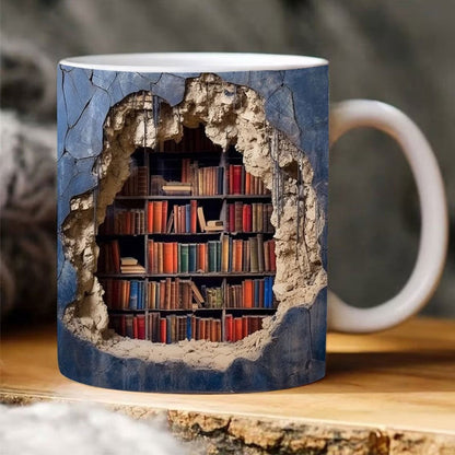 Blaudonau- 3D-Bücherregal-Tasse A