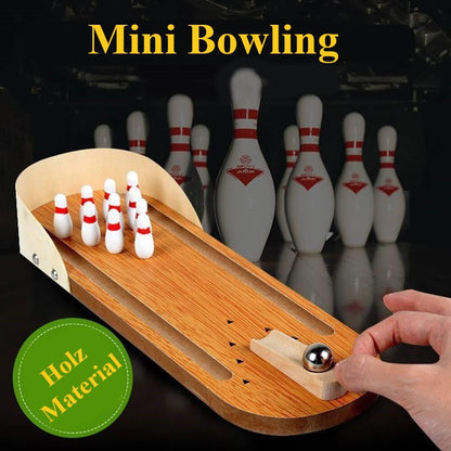 Blaudonau- Zuhause Holz Mini Bowling Spiel Set