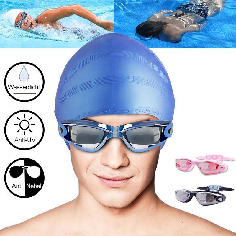 Blaudonau- Anti-Nebel-Schwimmbrille( Schutzbrille, Kappe, Ohrstöpsel, Nasenklammer)