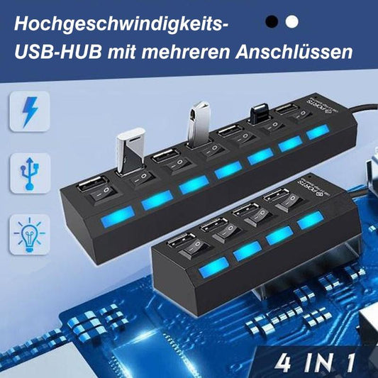 Blaudonau- Hochgeschwindigkeits-USB-Hub mit mehreren Anschlüssen