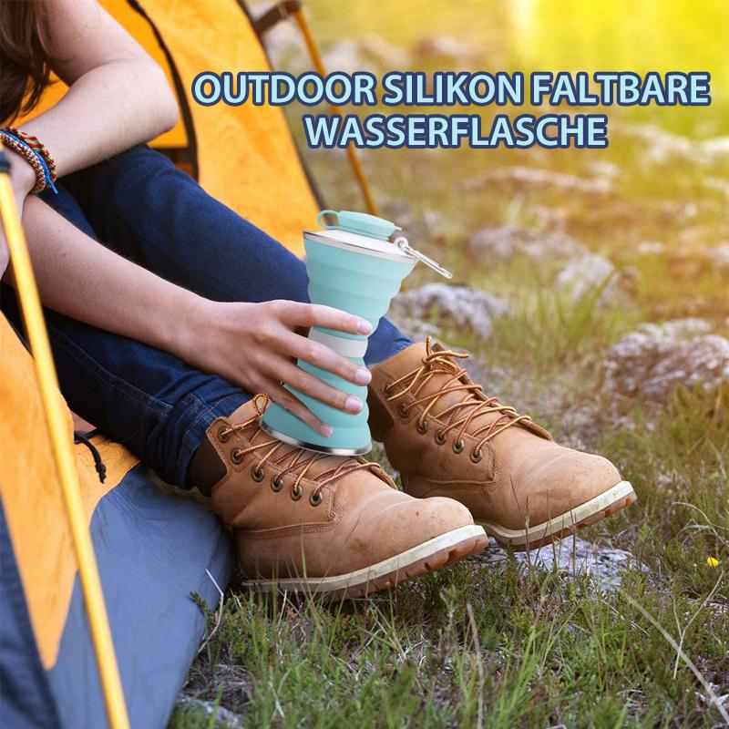 Blaudonau- Outdoor Silikon Faltbare Wasserflasche