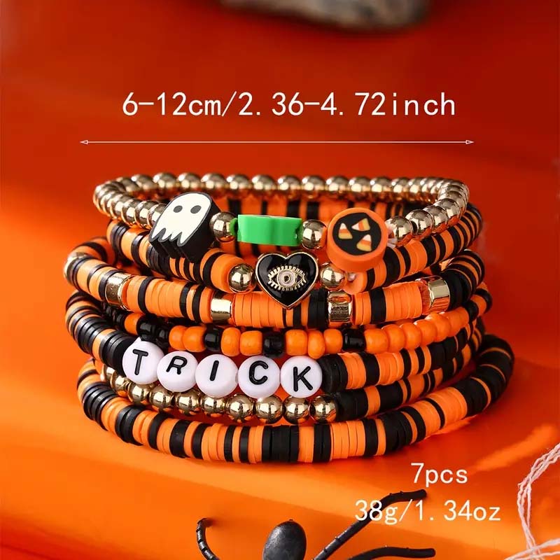 Blaudonau- 7-teiliges New Ambiance Halloween-Armbandset