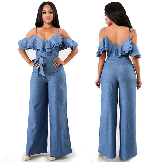 Blaudonau- Sexy Damen Jumpsuit