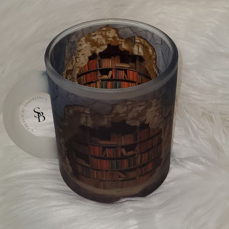 Blaudonau- 3D-Bücherregal-Tasse